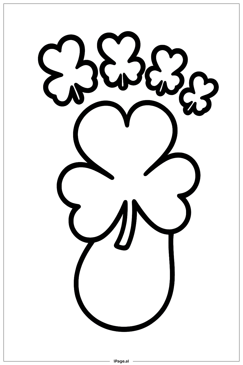  快乐圣帕特里克节幸运脚印填色页 