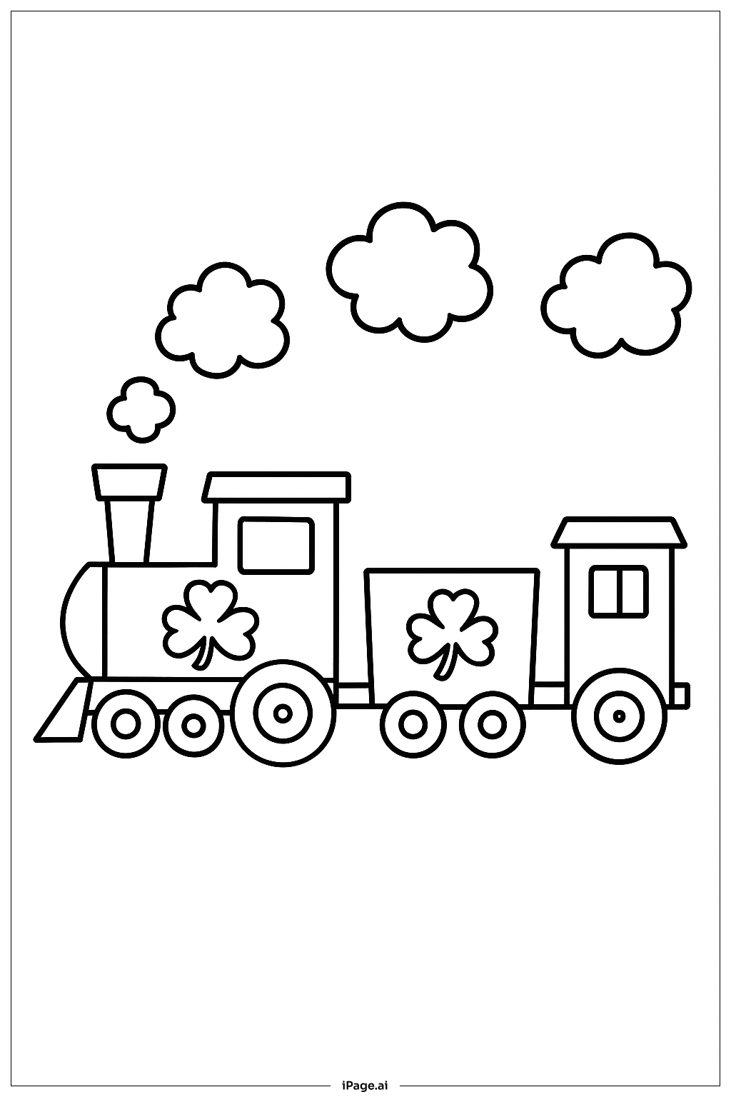  快樂聖派翠克幸運列車著色頁 