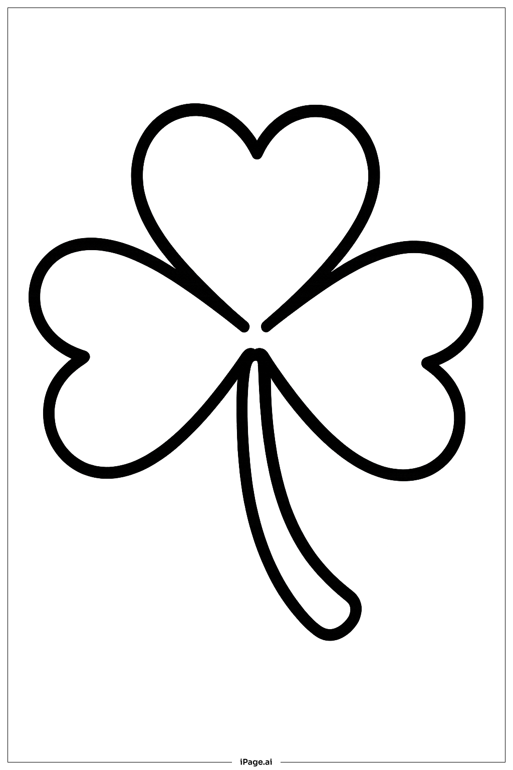  Página para colorear de Trébol único feliz Día de San Patricio 