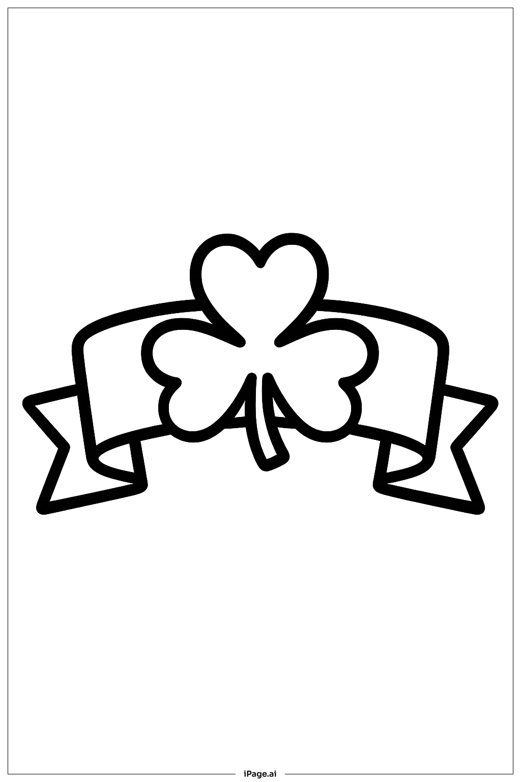  快乐圣帕特里克节简易横幅填色页 