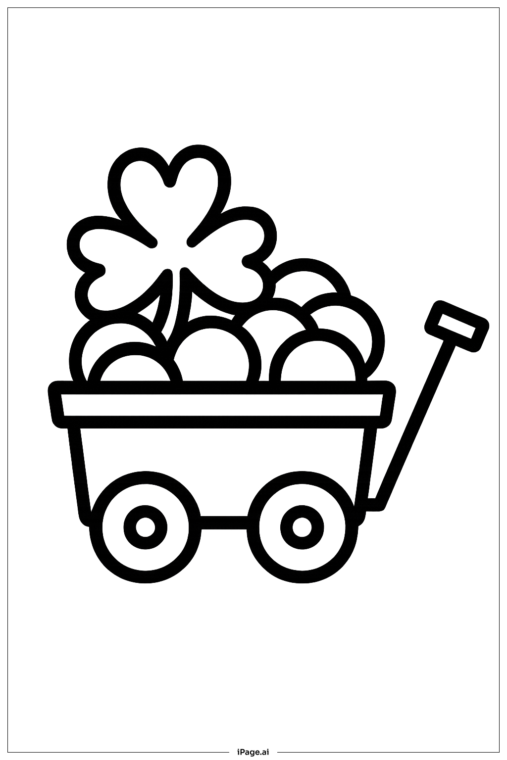  快乐圣帕特里克节简易小车填色页 