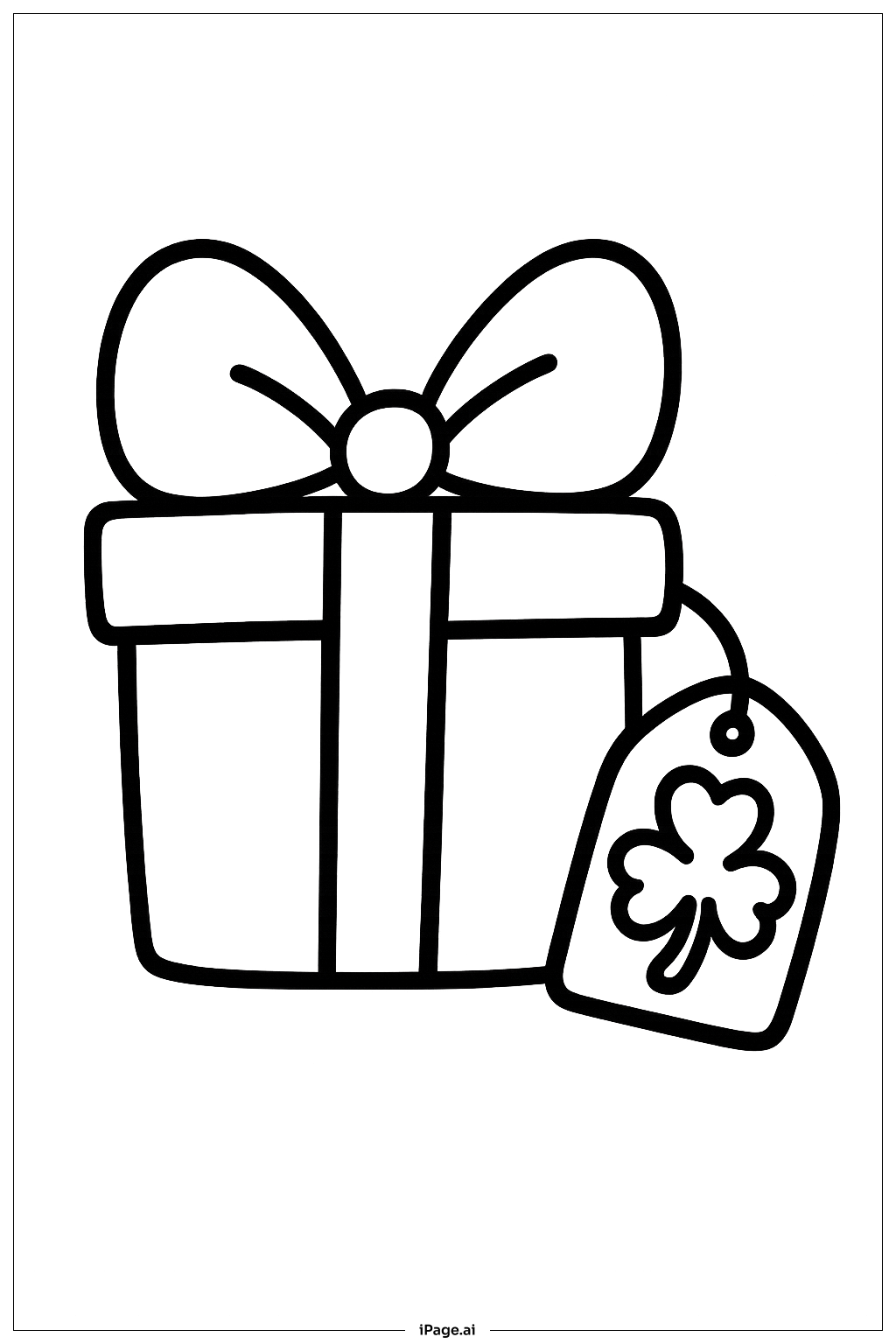 Happy St Patrick's Day Small Gift Box Coloring Page