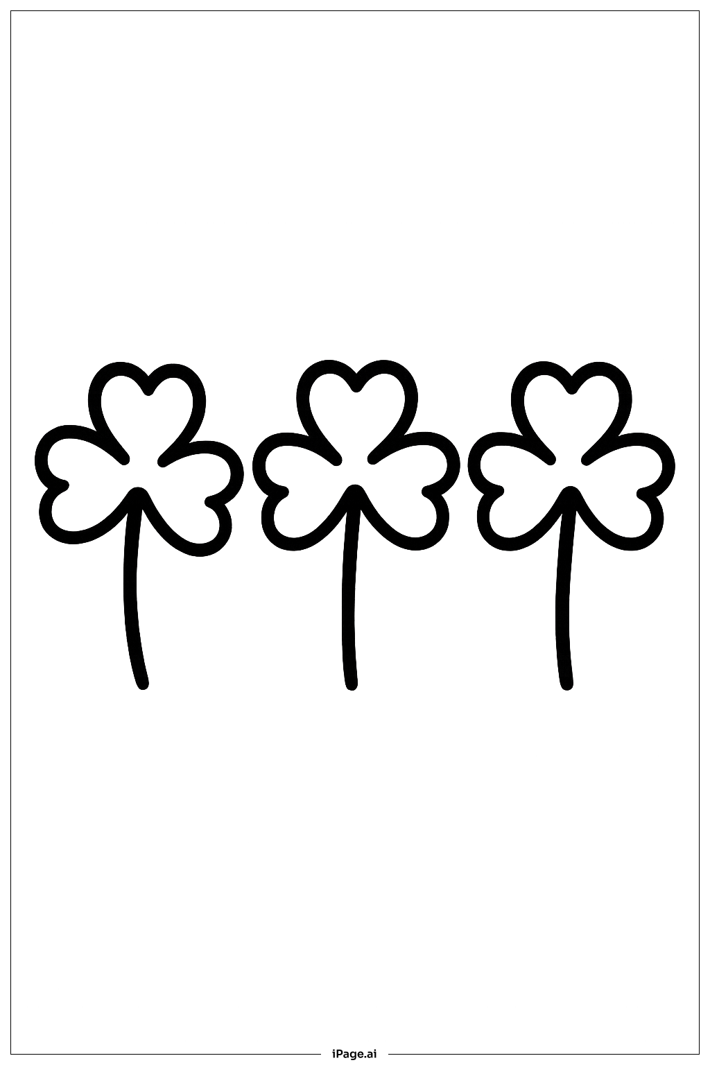  Happy St Patrick's Day Tiny Clover Row Coloring Page 