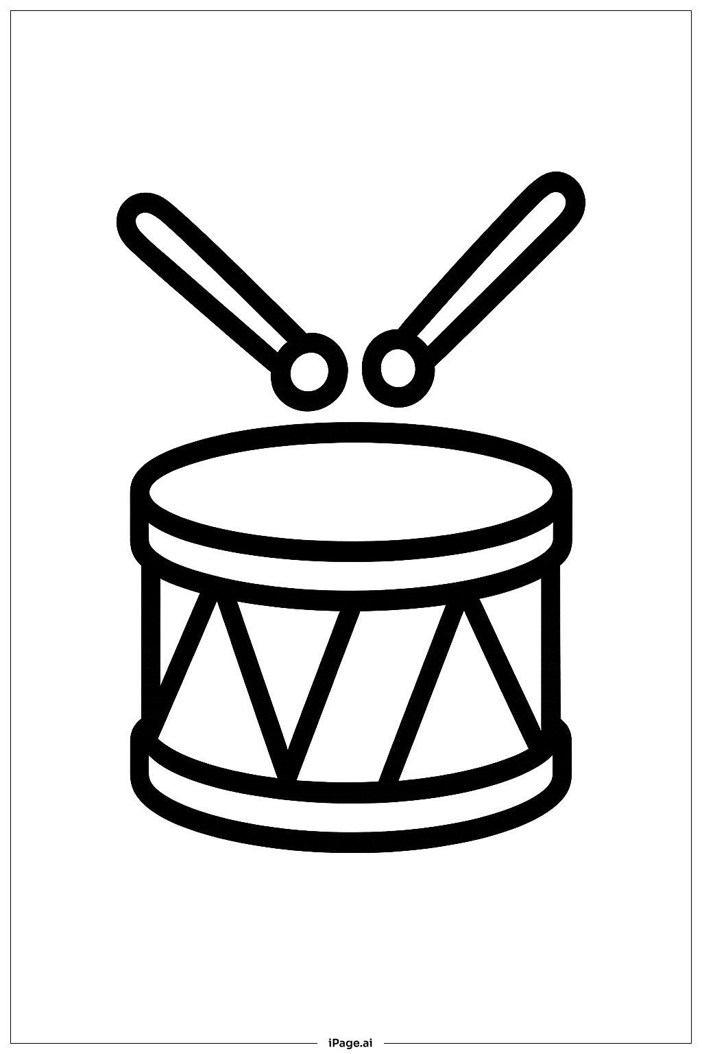  快乐圣帕特里克小型游行鼓填色页 