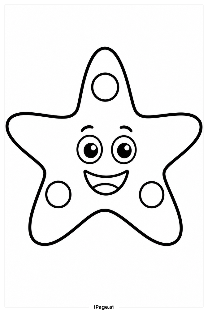 Happy Starfish Coloring Page