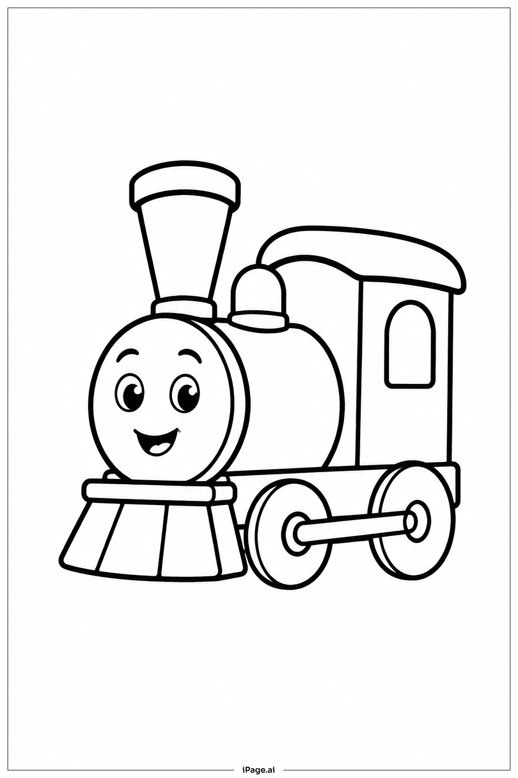 Página para colorear de Tren de Vapor Feliz