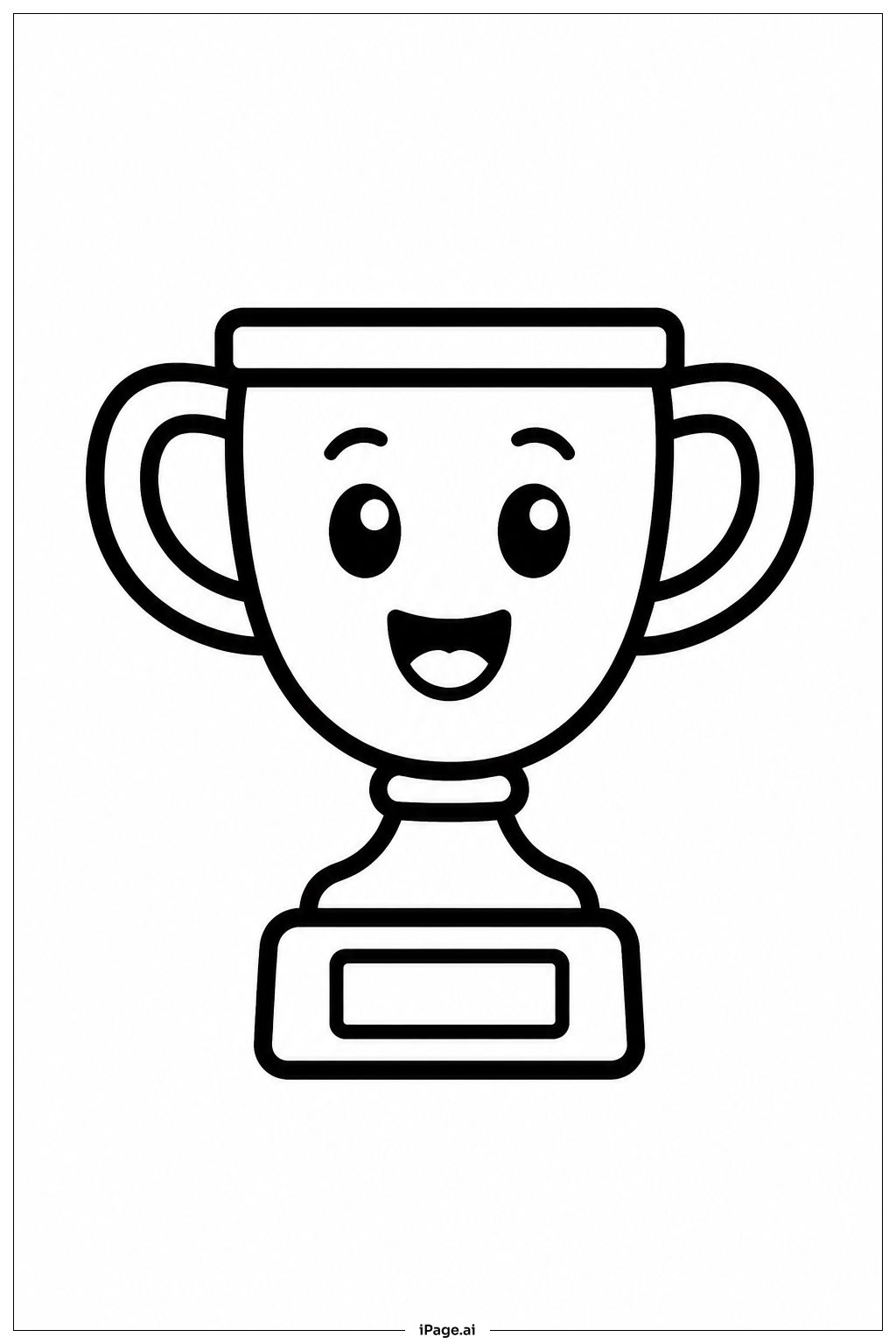 Happy Trophy Cup Ausmalseite