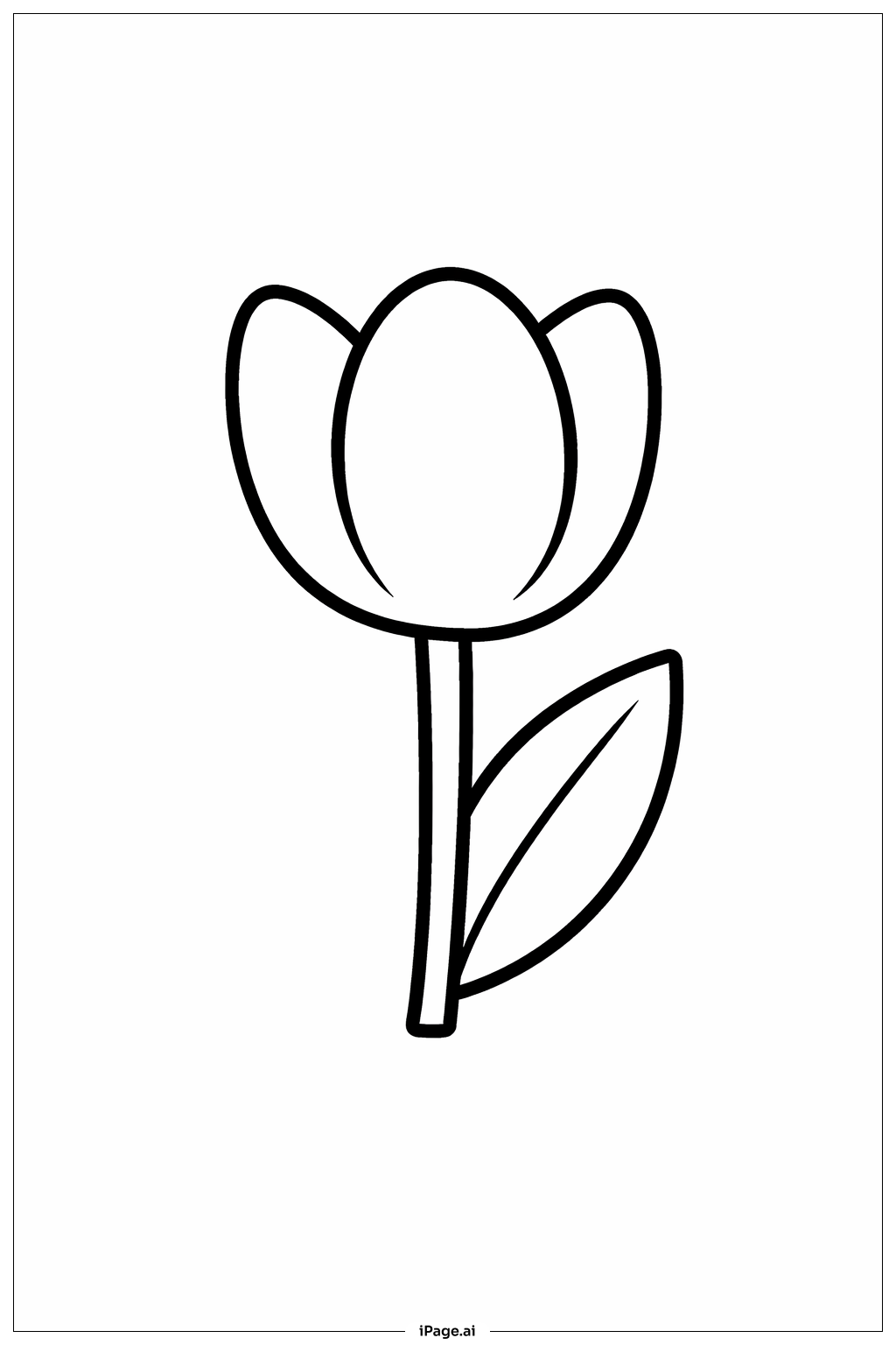 Happy Tulip Flowers Coloring Page
