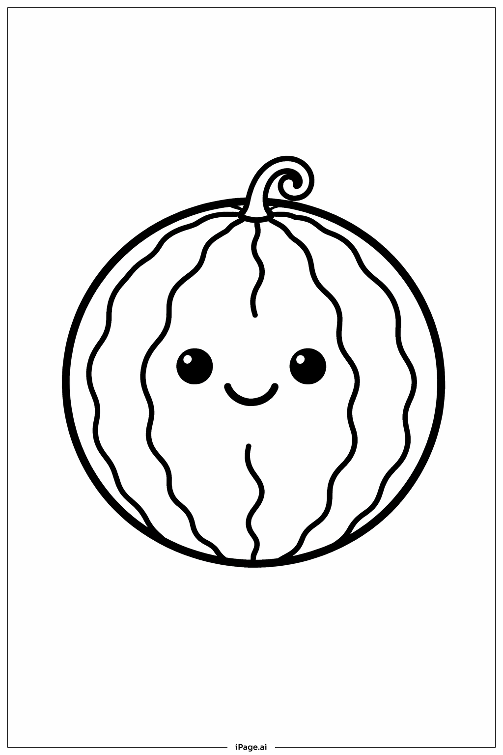 Page de coloriage Pastèque Joyeuse