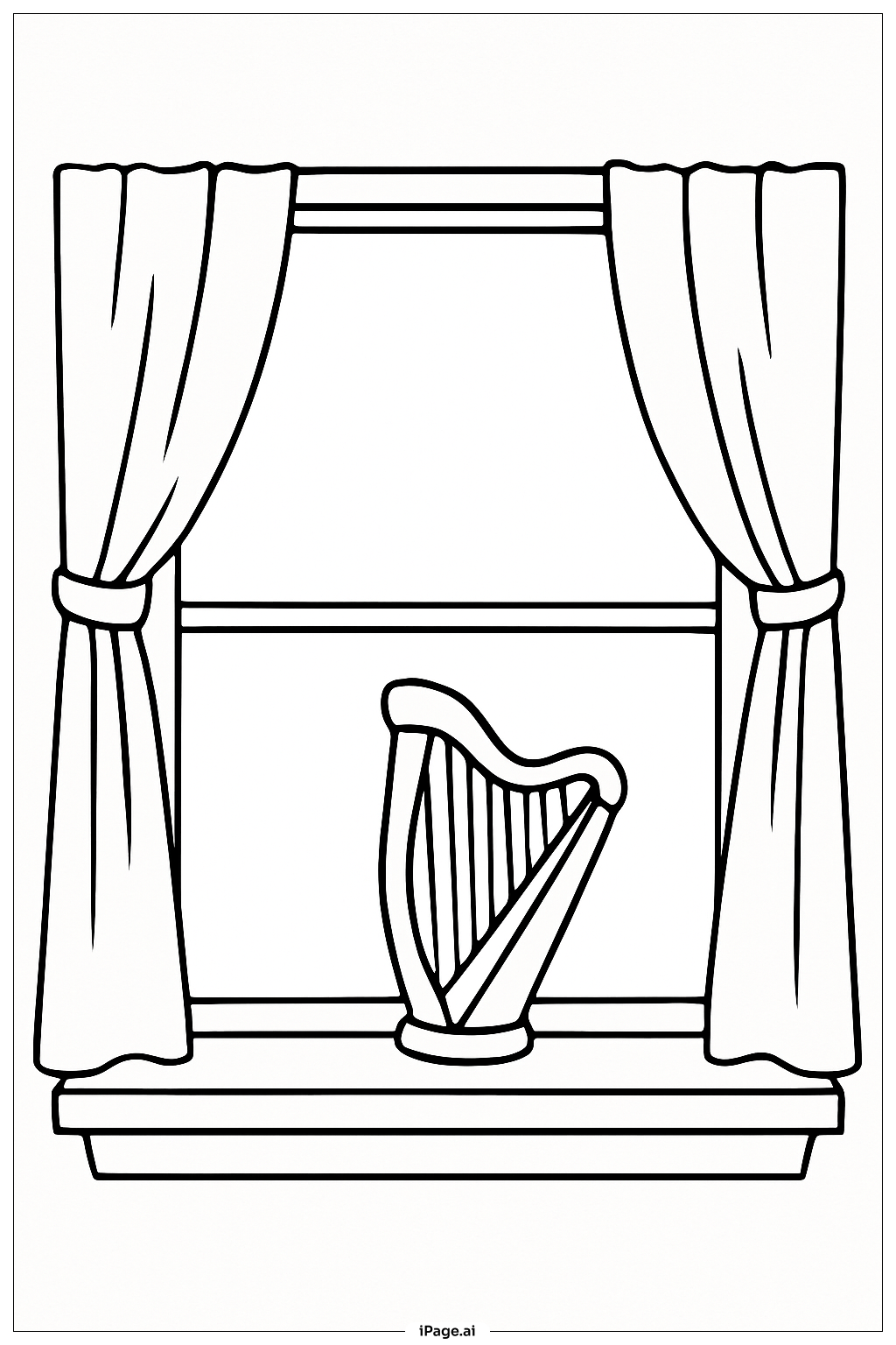  Harp On Window St. Patrick's Day Coloring Page 