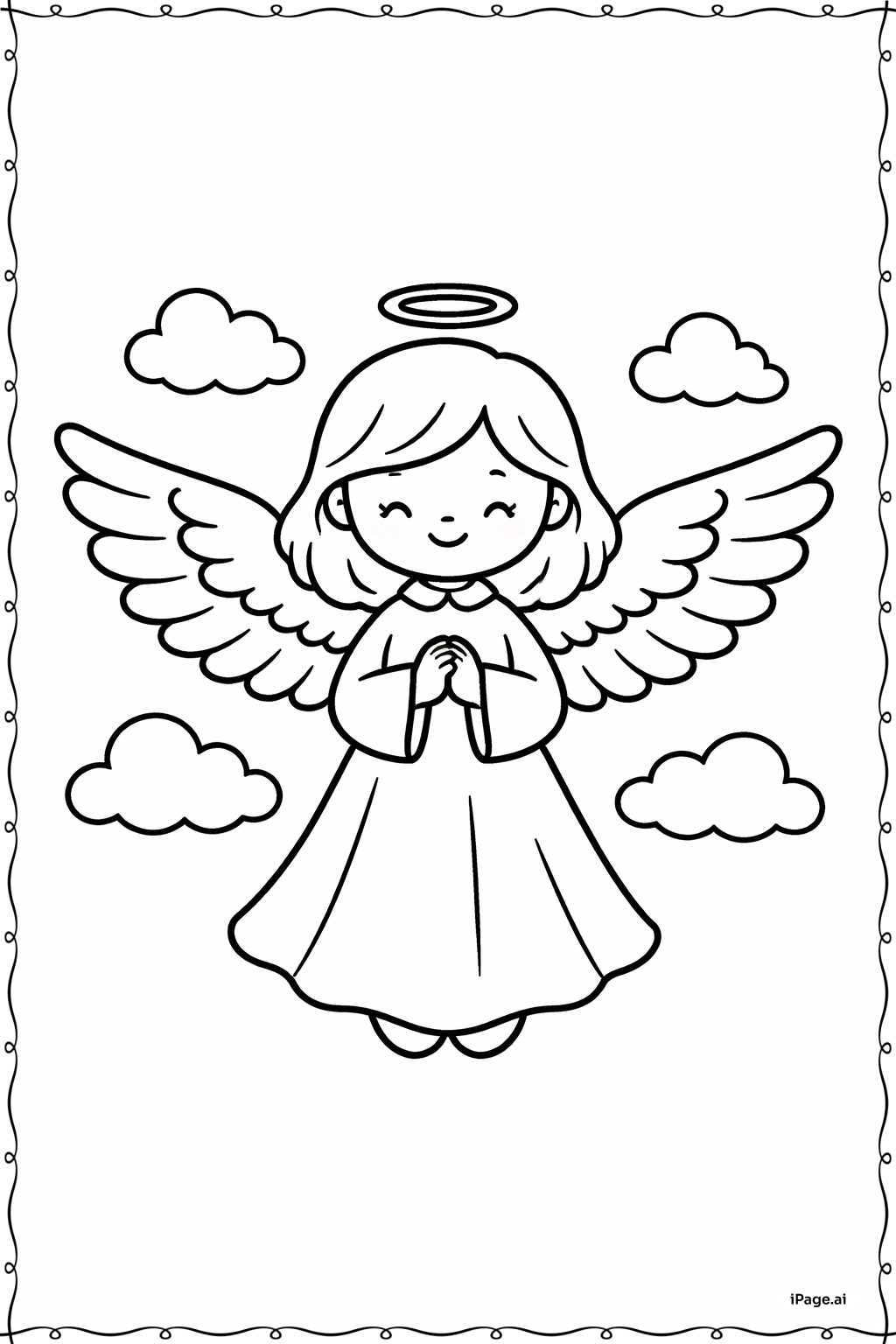 Página para colorear de Él Ha Resucitado Ángel Alegre