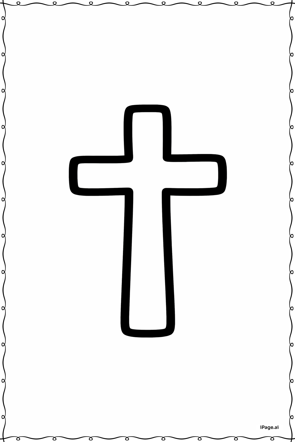 Página para colorear de Él ha resucitado Pequeña Cruz