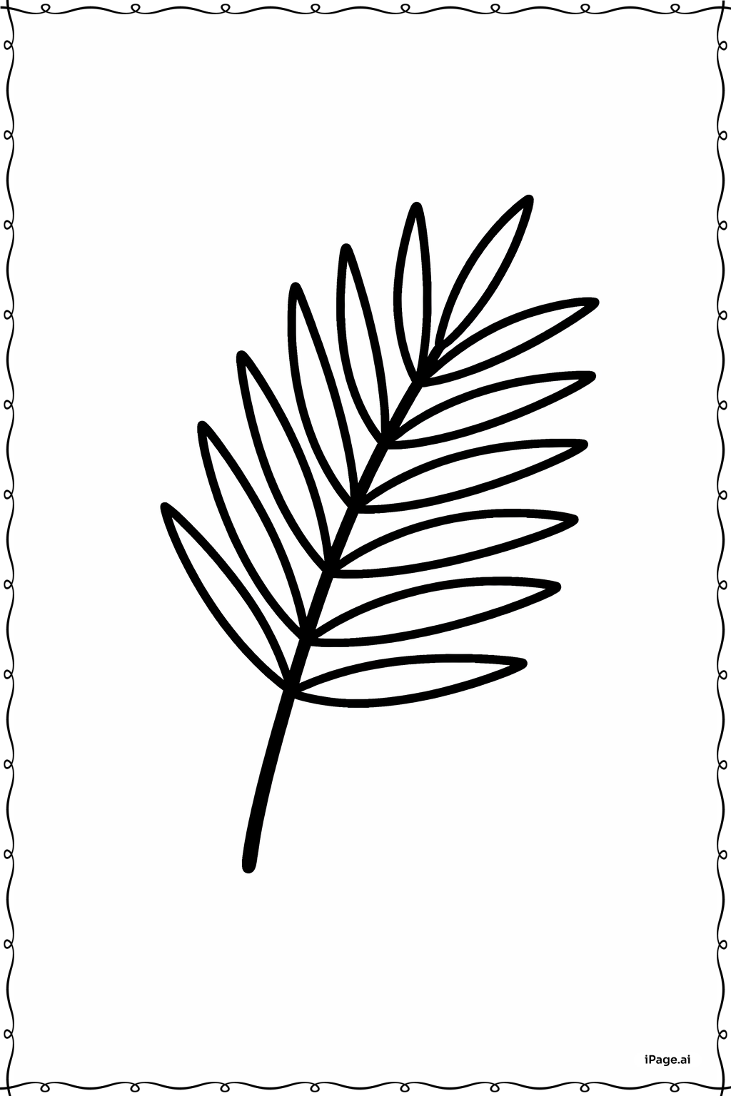 Página para colorear de Pequeña Hoja de Palma: Él Ha Resucitado