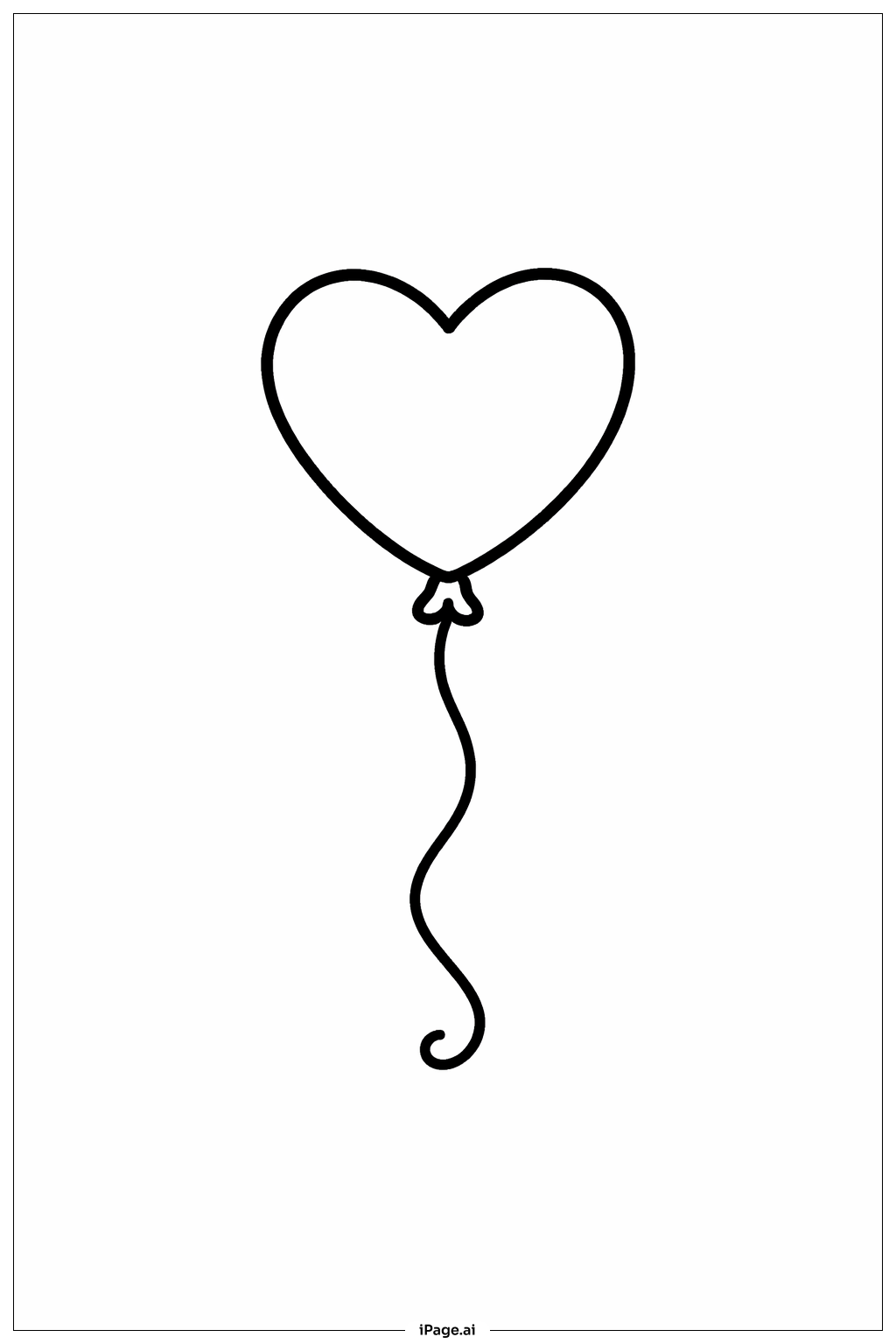 Heart Balloon Coloring Page