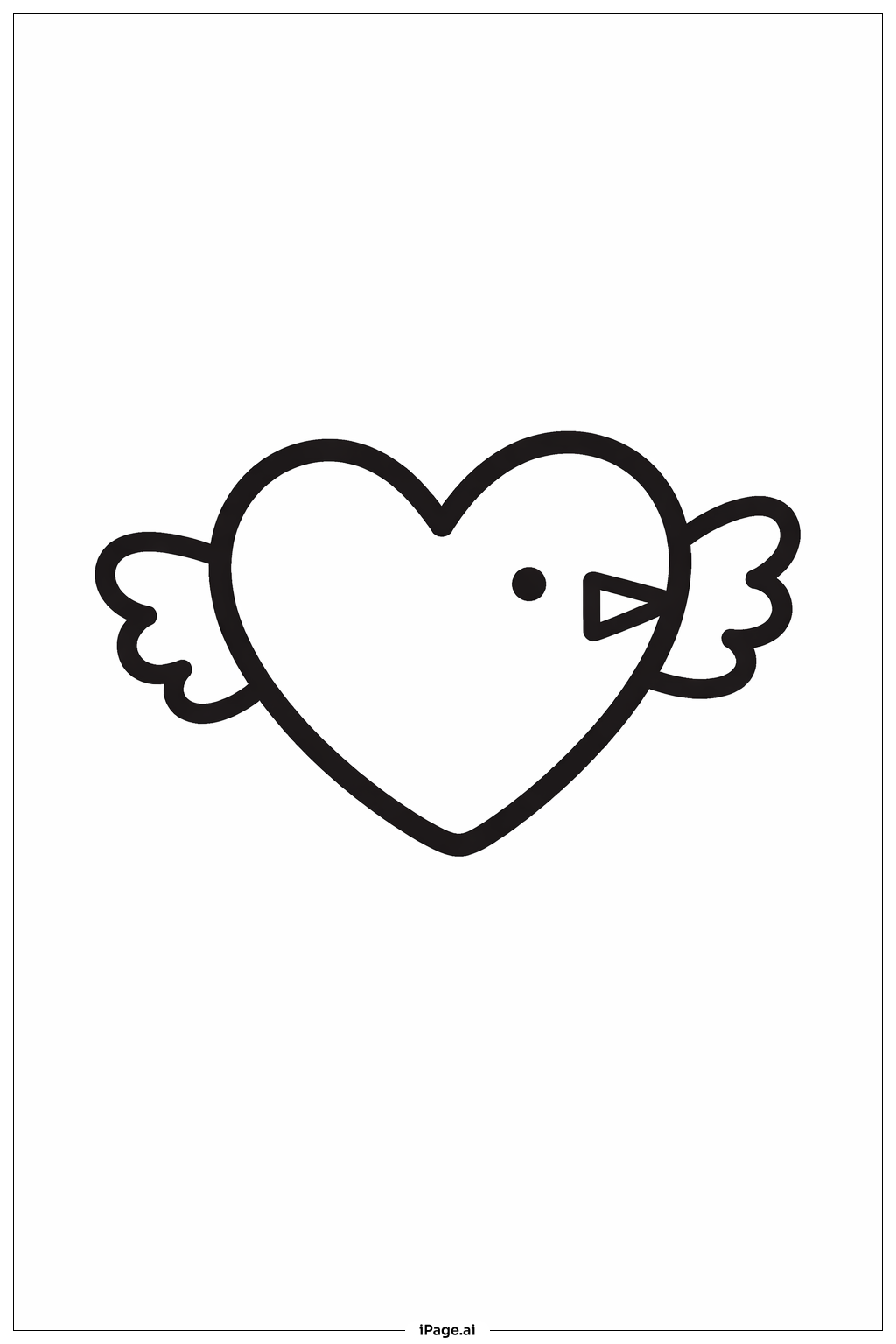 Heart Bird Coloring Page