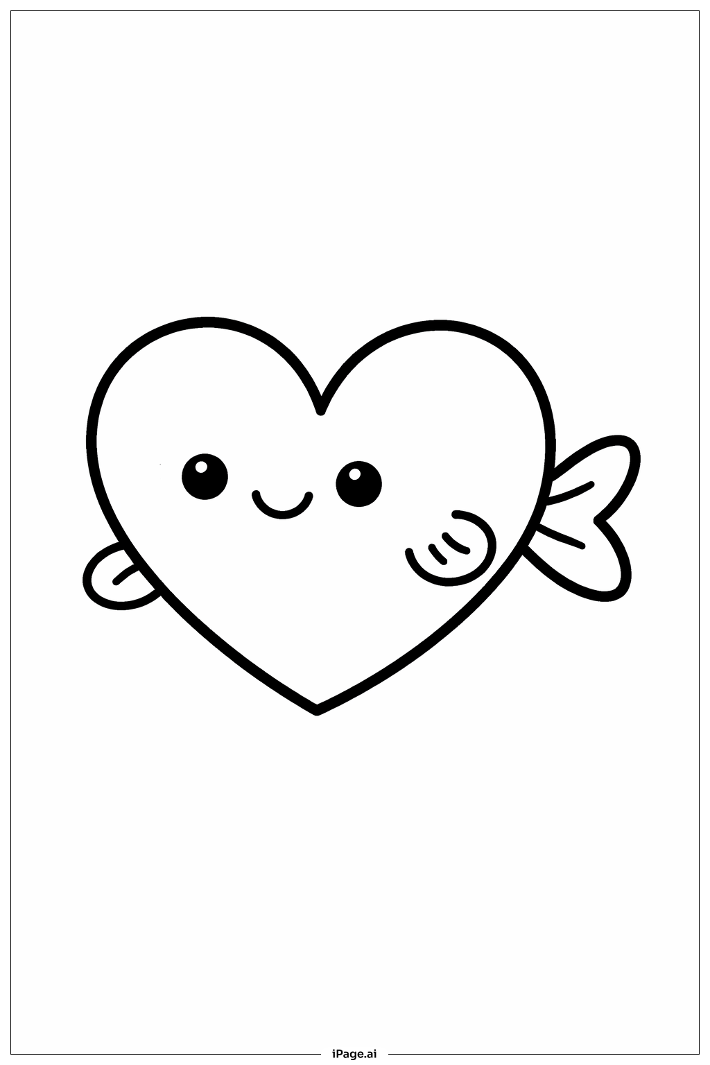 Heart Fish Coloring Page