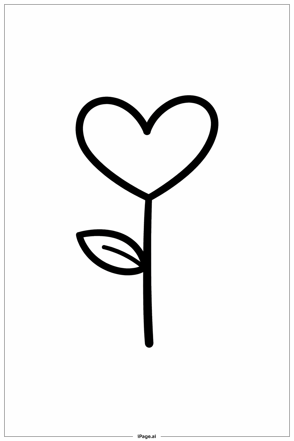 Heart Garden Flowers Coloring Page