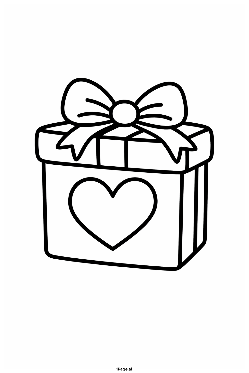 Heart Gift Coloring Page