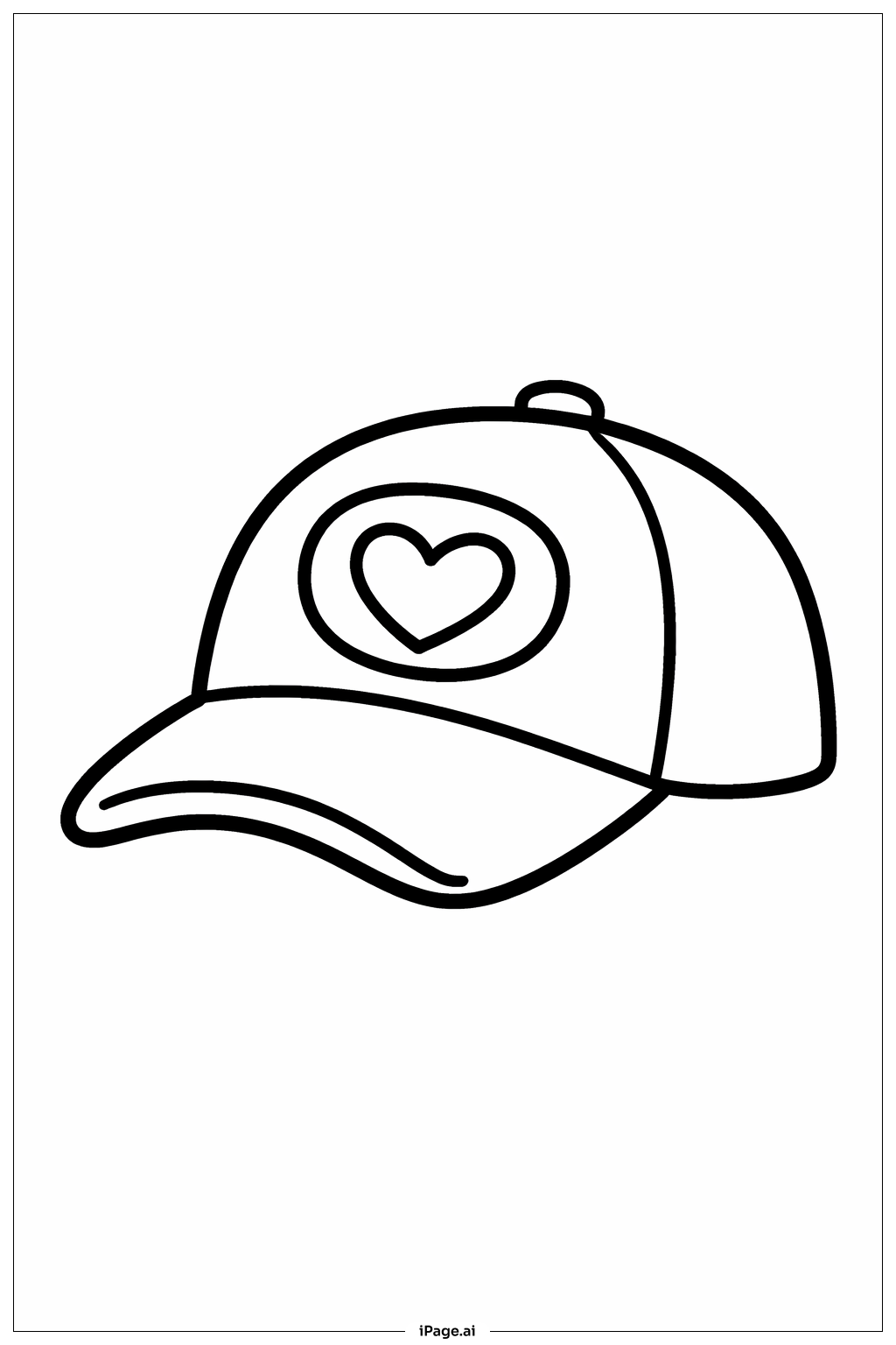 Heart Hat Coloring Page