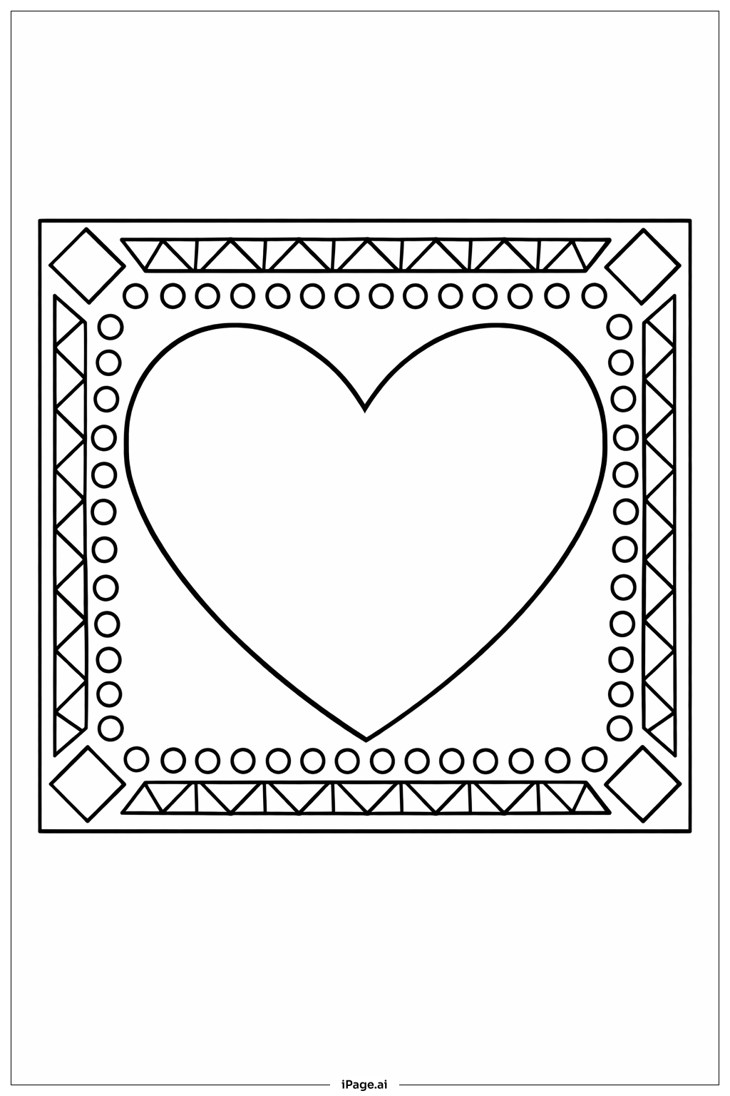 Heart In A Frame Coloring Page