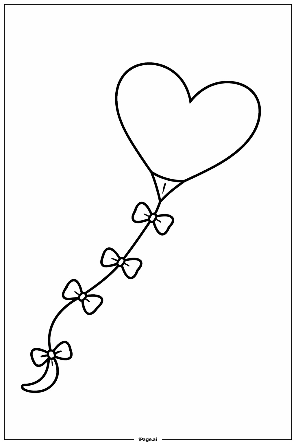 Heart Kite Coloring Page