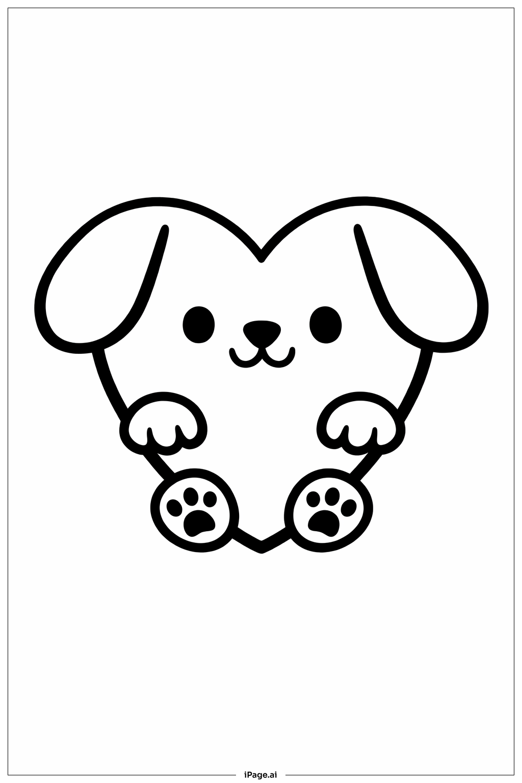 Heart Puppy Coloring Page