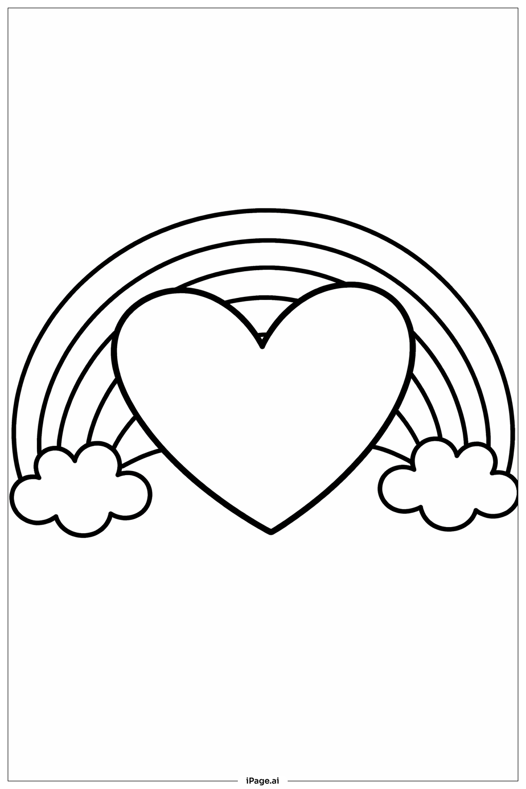 Heart Rainbow Coloring Page