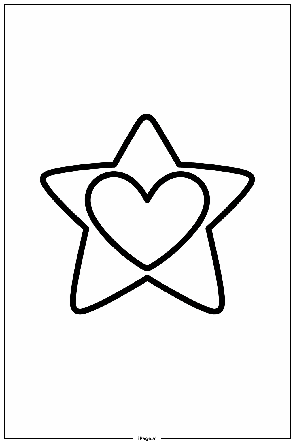 Heart Star Coloring Page