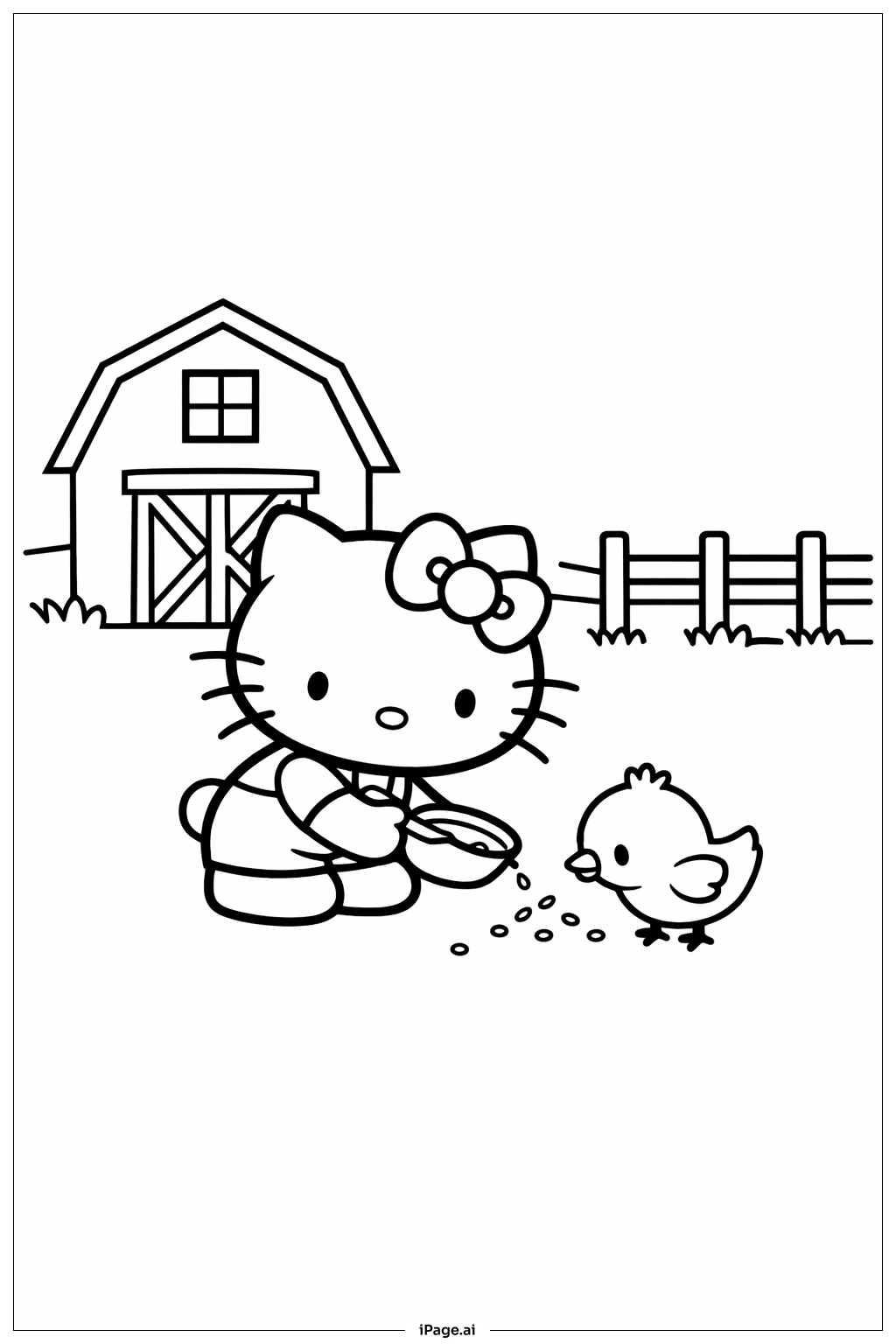 헬로 키티 농장 색칠공부 페이지