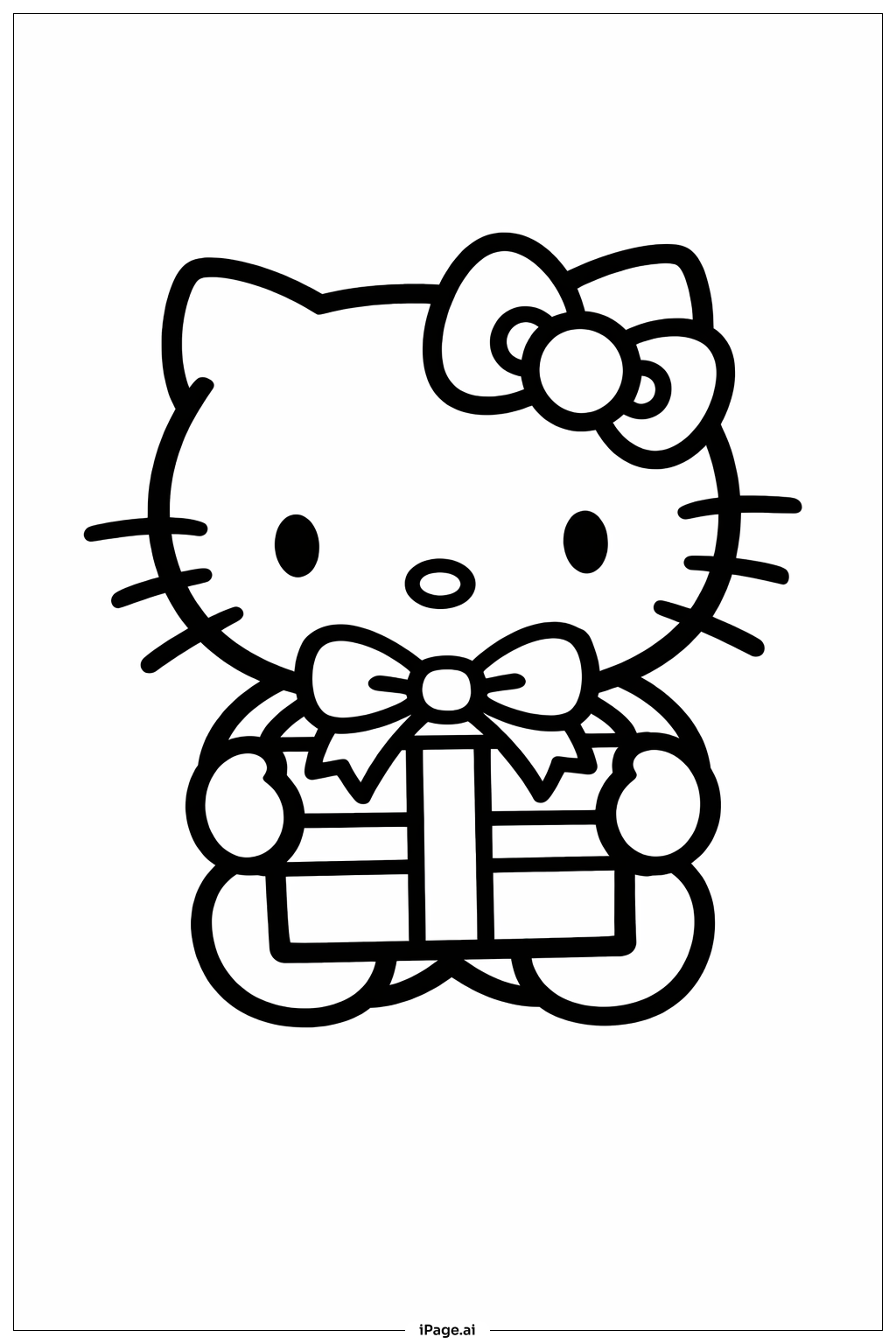 헬로 키티 선물 주기 색칠공부 페이지