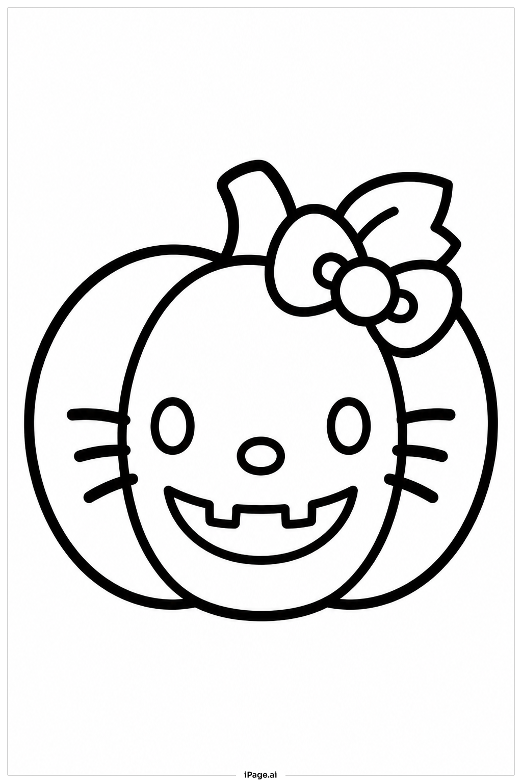 ハローキティ ハロウィン ジャック・オー・ランタンの塗り絵ページ
