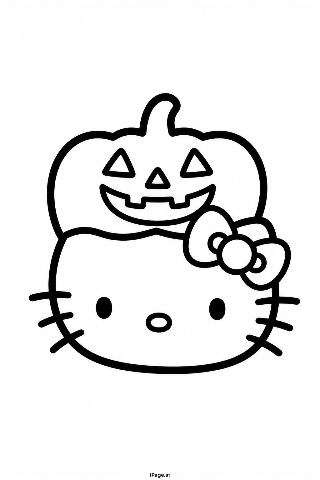 Hello Kitty Halloween Coloring Page