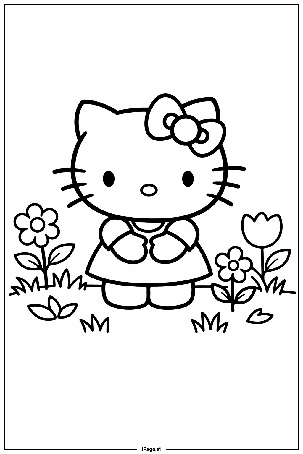 헬로키티 인 가든 색칠공부 페이지