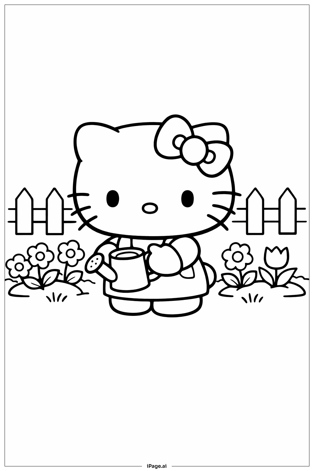 헬로키티 마시멜로 정원 가꾸기 시간 색칠공부 페이지