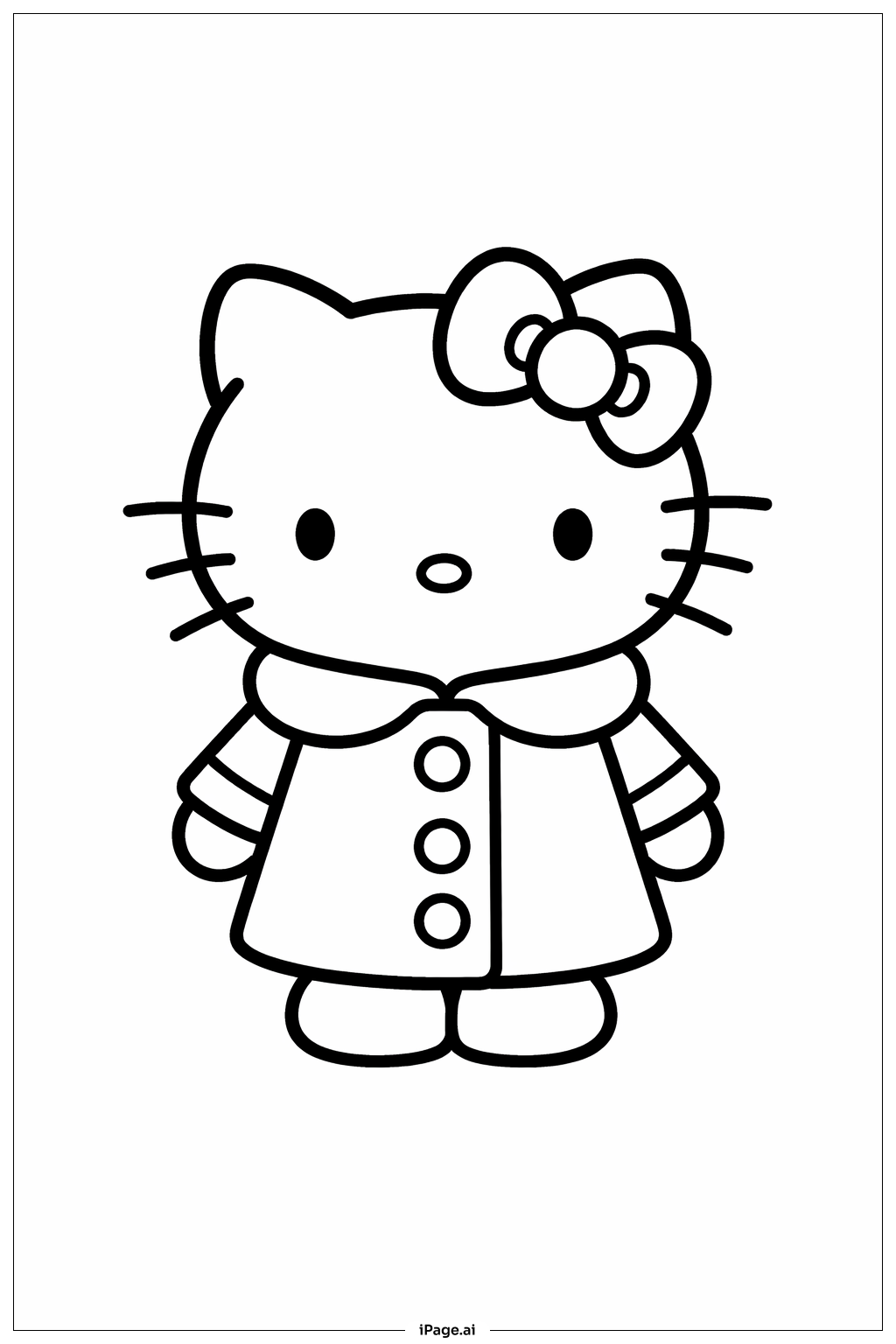 헬로 키티 코트 입은 마시멜로 색칠공부 페이지