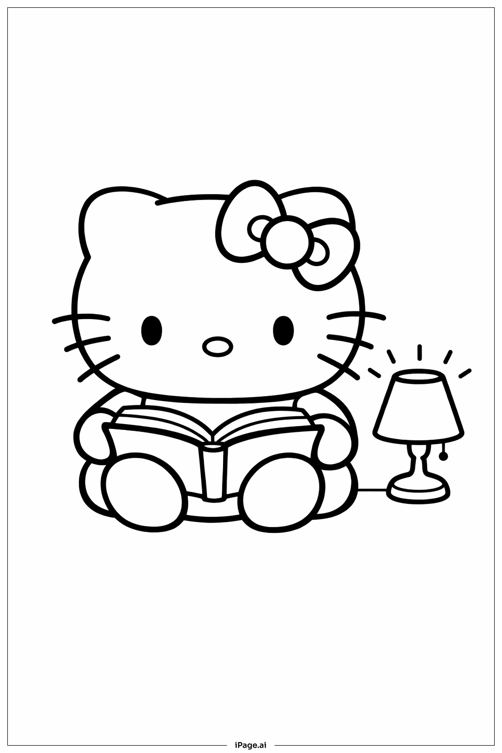 헬로키티 마시멜로 독서 책 색칠공부 페이지