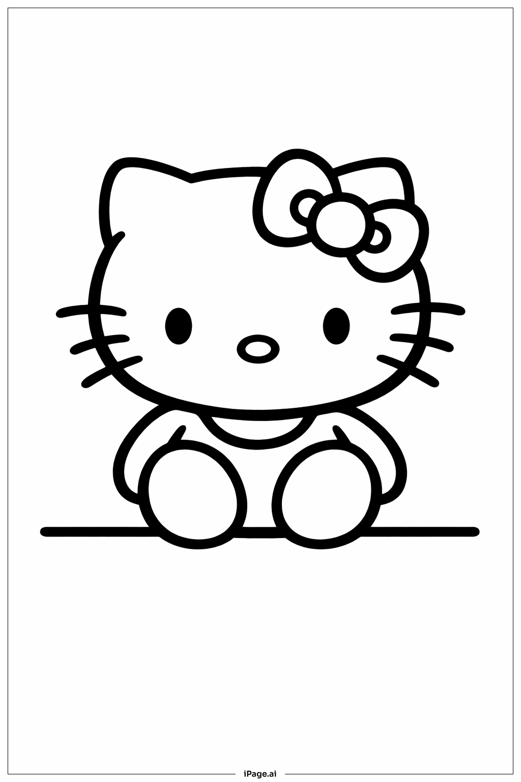 헬로 키티 마시멜로 앉아있는 모습 색칠공부 페이지