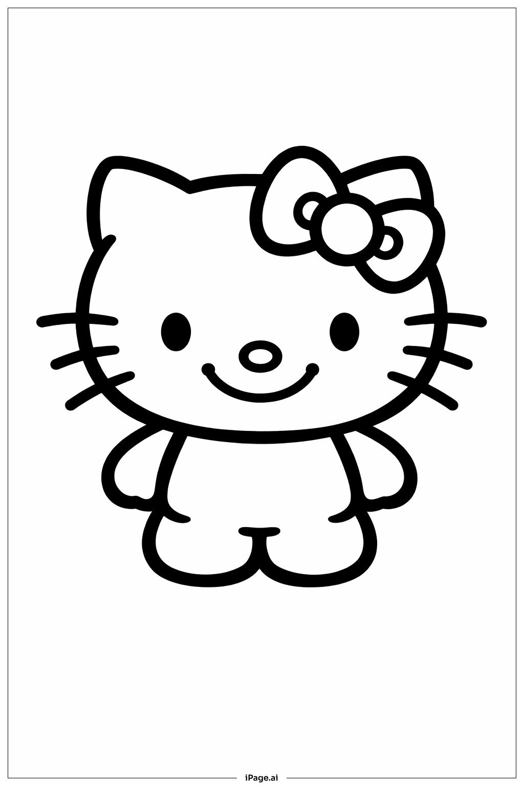 헬로 키티 마시멜로 미소 색칠공부 페이지