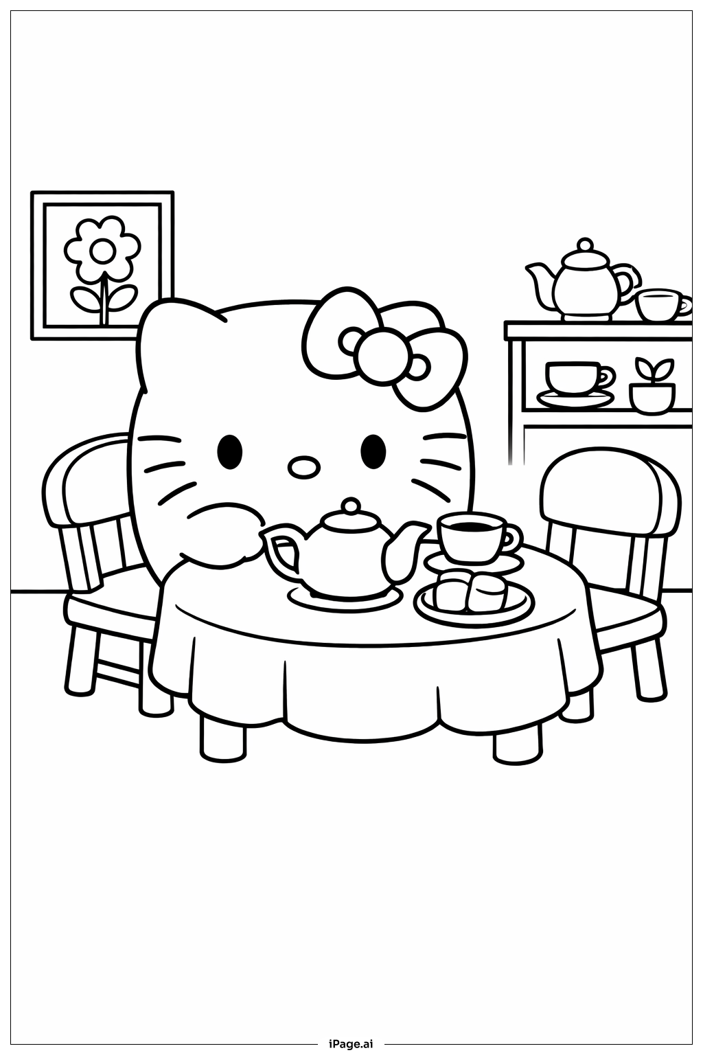 헬로키티 마시멜로 티파티 색칠공부 페이지