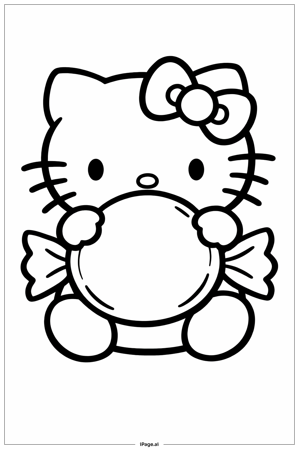 헬로 키티 마시멜로와 사탕 색칠공부 페이지