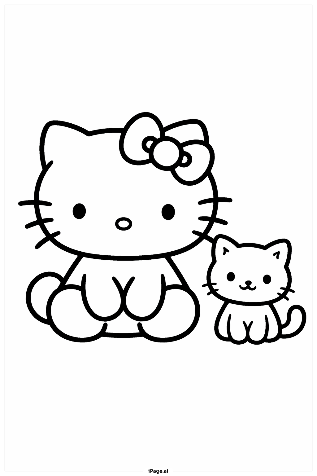 헬로키티와 고양이 마시멜로 색칠공부 페이지