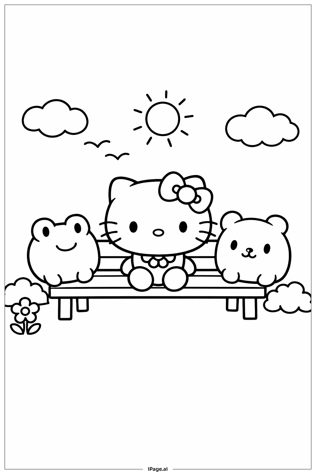 헬로키티 친구들과 마시멜로 색칠공부 페이지