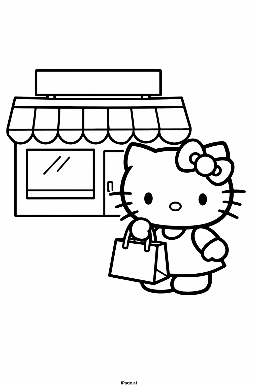 헬로 키티 쇼핑 색칠공부 페이지