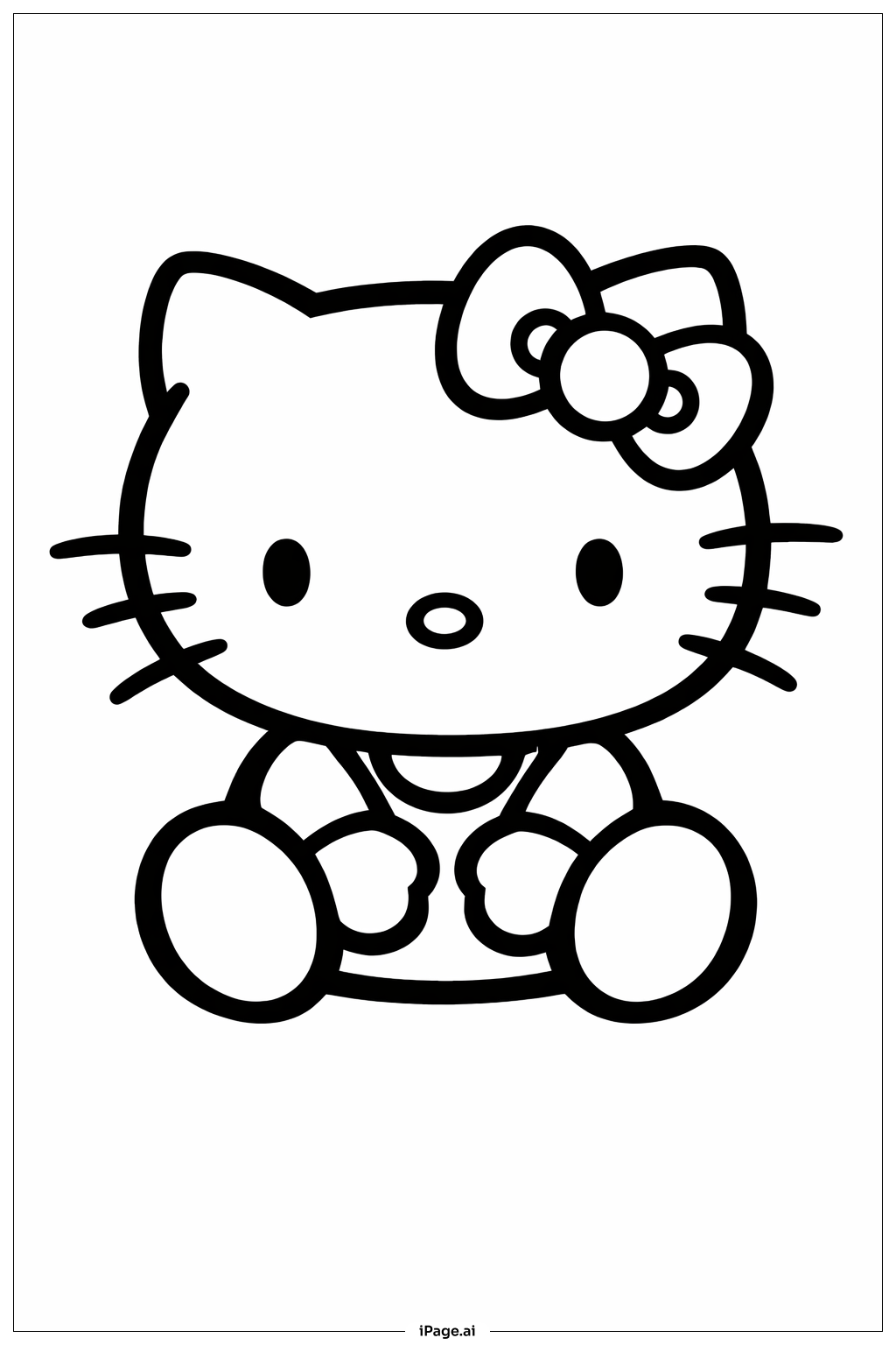 헬로키티 앉아있기 색칠공부 페이지