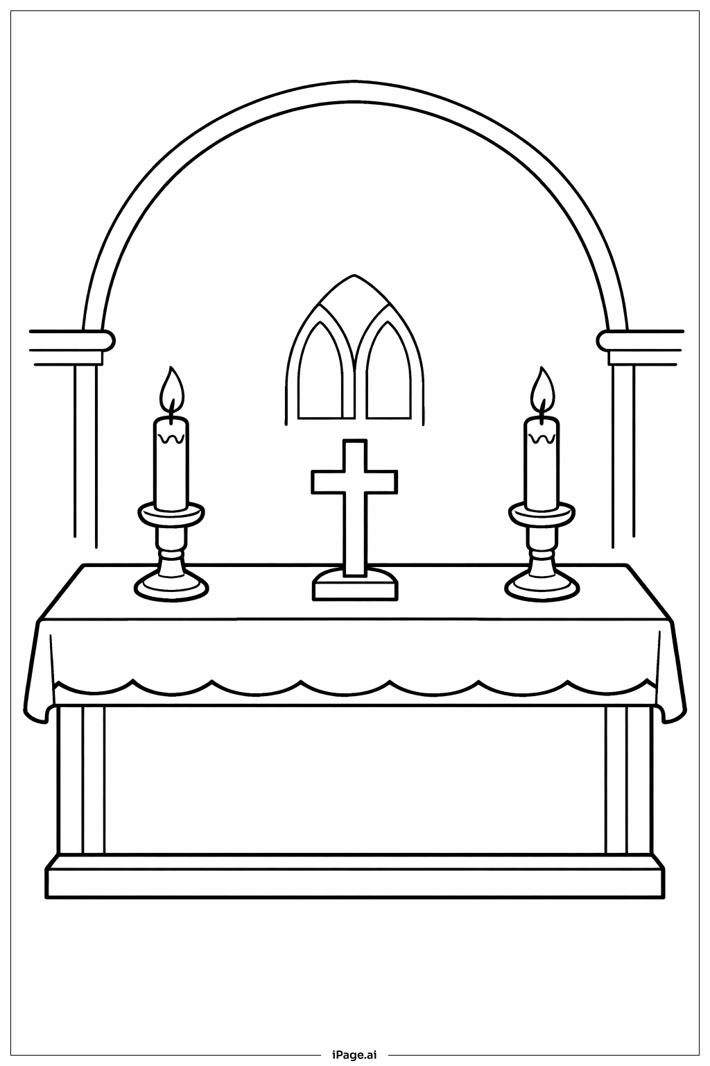  Trang tô màu Bàn Thờ Thứ Năm Thánh Có Nến 