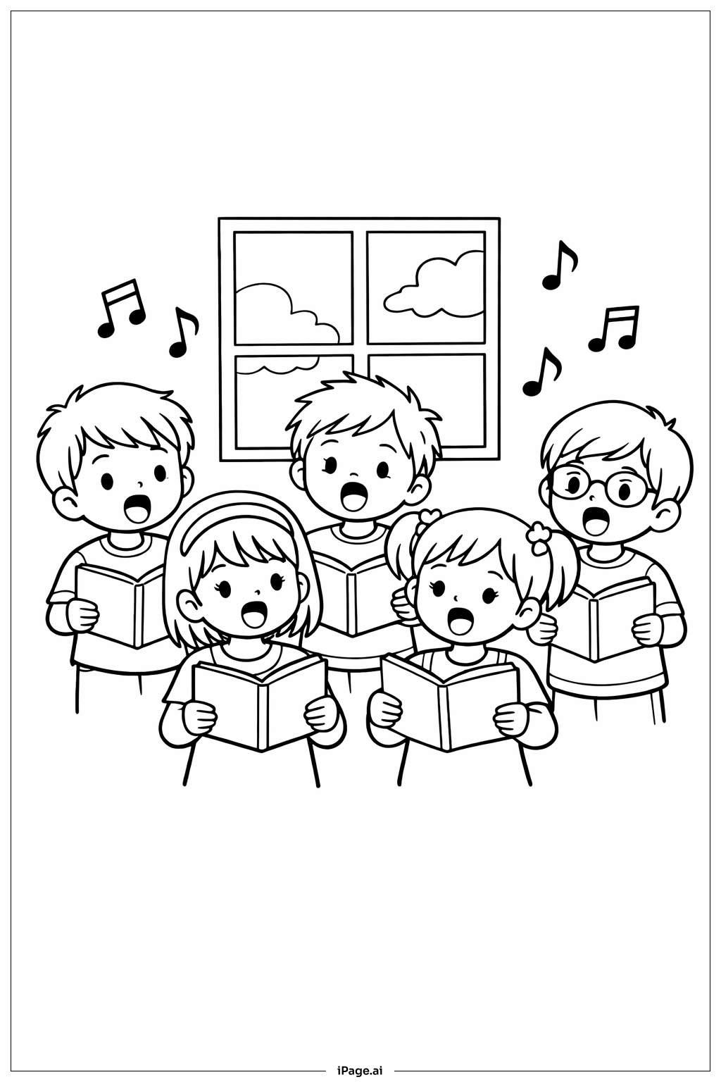  Trang tô màu Các em nhỏ hát hợp xướng Thứ Năm Thánh 