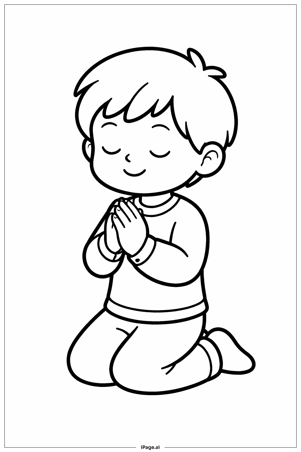  Trang tô màu Đứa trẻ quỳ vào Thứ Năm Thánh 