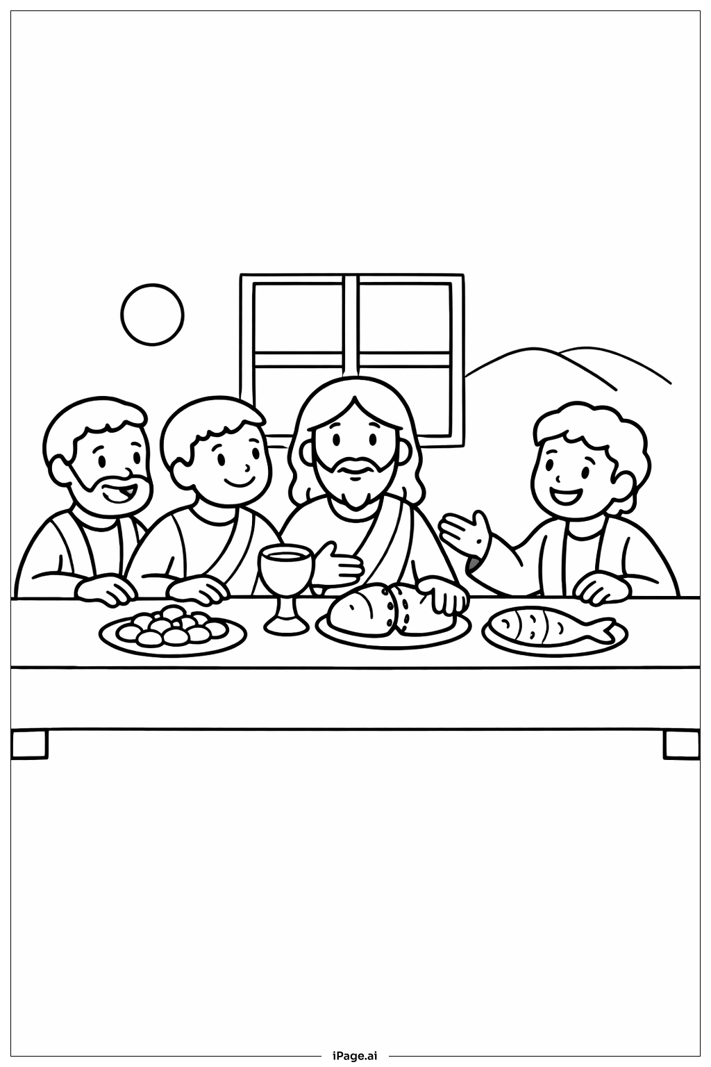  Trang tô màu Cảnh Bữa Tiệc Ly Thứ Năm Thánh 