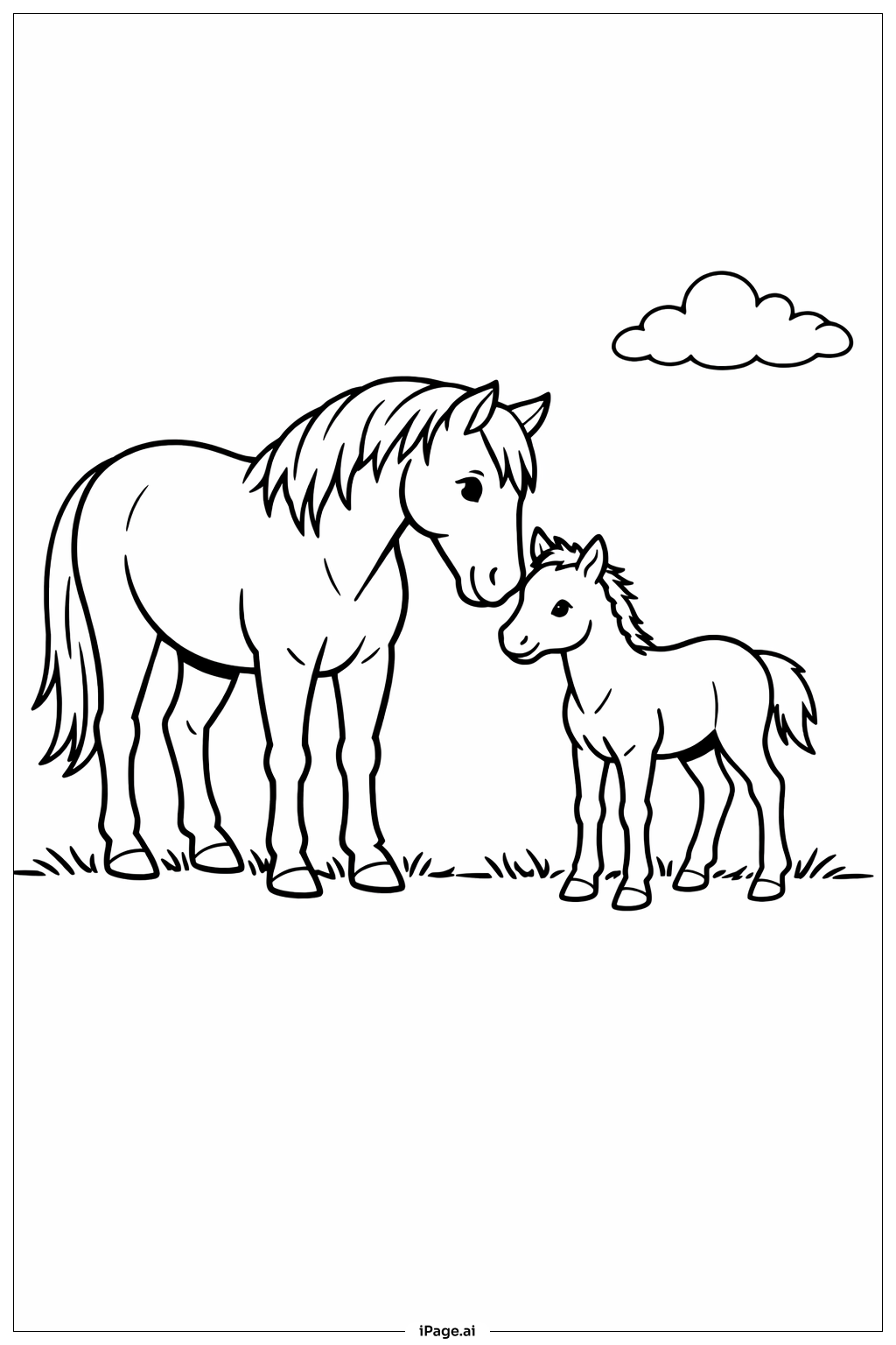 Horse And Foal Coloring Page