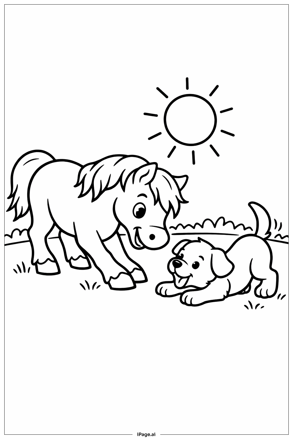 Horse Playing With Puppy